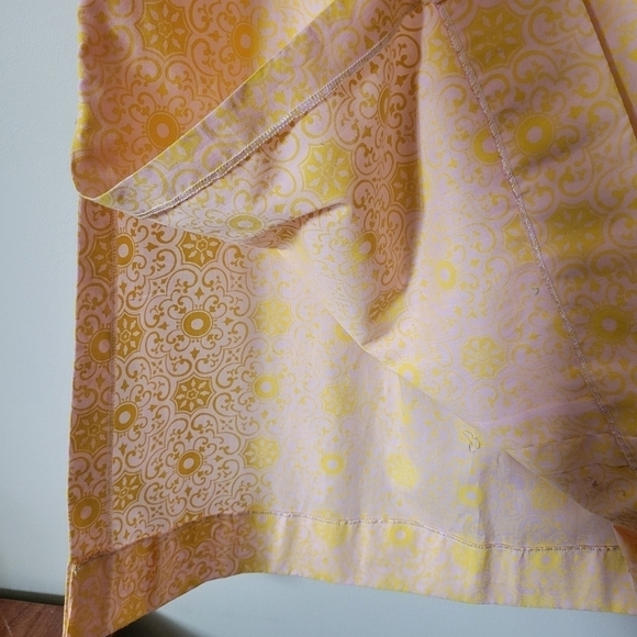 Vintage 70s Dagger Collar Backless Halter Maxi Dress Pastel Peach with Yellow - Picture 7 of 8